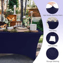 ABCCANOPY 6 FT Navy Blue Spandex Table Cover Stretch Fitted Wrinkle Resistant Tablecloth Reuse for Rectangular Folding Table Patry Event Wedding Banquet Protector by CozyNest Decor