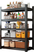 Over The Washer and Dryer Storage Shelf with Baskets, Multi Functional Storage Rack Storage Shelf Organizer Black for Laundry Room,Suit Washing Machine Width Within 32.6", Hold 500 lb, Black by CozyNest Decor