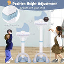 Costzon Kids Basketball Hoop with Electronic Scoreboard Cheer Sound, 4 in 1 Height Adjustable Toddler Basketball Hoop with Soccer, Golf, Ring Toss Game for Indoor Outdoor, Gift(Light Blue Moon) by TinyTreasures Baby Boutique