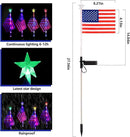July 4th Decorative Solar American Flag Lights July 4th Solar Patriotic Flag Lights, 2 Modes Garden Pile Lights LED Landscape Lights Street Lights (Color Change), XY-T001 by GreenHaven Gardens