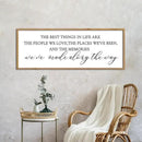 The Best Things in Life Wall Decor Sign 32 x 12 Inch Memories Inspirational Quotes Wood Framed Family Entryway Living Room Home Wall Art for Farmhouse Bedroom Room (Wood) by CozyNest Decor