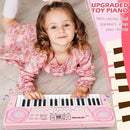 M SANMERSEN Kids Piano Keyboard with Microphone 37 Keys Portable Electronic Keyboards for Beginners Musical Toy for 3/4/5/6 Year Old Girls Boys, Pink by TinyTreasures Baby Boutique