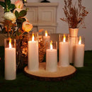 Amagic Pure White Flameless Candles, Battery Operated Candles, Acrylic Flickering LED Pillar Candles with Remote Control and Timer, 3D Wick, Yellow and Blue Glow, D2.2 xH5 6" 7", Set of 9 by CozyNest Decor
