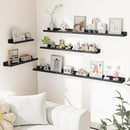 Heimlove Picture Ledge Shelf, Floating Shelves Set of 2, 48 Inches Picture Shelf for Wall with Ledge, Kids Bookshelf Wall Mounted for Living Room Bedroom Decor Books Photo Frames, Black by CozyNest Decor