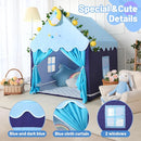 Wilwolfer Kid Tent with Mat, Star Lights - Kids Play Tents for Toddlers Kids Tents Indoor Playhouse - Princess Tent for Girls Toy House Gift (Blue with Cloth) by TinyTreasures Baby Boutique