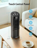 Grelife 13'' Tower Fan for Bedroom, 26dB Quiet Floor Fan with Remote, 3 Mode, 1-8H Timer, 90° Oscillating Fans for Indoors with 27ft/s Velocity, Portable Desk Table Fan for Room, Home, Office,Black by CozyNest Decor