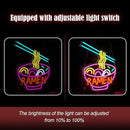 Ramen Neon Sign Dimmable LED Ramen Neon Light for Wall Decor Delicious Noodle Light Up Sign for Ramen Shop Resturant Dinning Room Kitchen (12"*15.5"USB) by CozyNest Decor