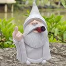 MINICAR 8'' H Funny Middle Finger Gnomes Statues Outdoor Decor, Naughty Smoking Wizard Sculptures Garden Yard Lawn Decorations, Unique Paintable Gifts by GreenHaven Gardens
