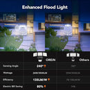 OREiN 3500LM/26W Flood Lights Outdoor, 240°/40FT Big Motion Sensor Outdoor Lights Dusk to Dawn Security Lights IP65 Waterproof 3 Modes for Outside 3500SQ.FT Front Door, Garage, Black (Hardwired) by GreenHaven Gardens