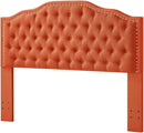 24KF Upholstered Button Tufted Queen Headboard with Nailhead Trim, Elegant Boucle Fabric Full headboard, 6031-Q-Boucle-Orange by CozyNest Decor