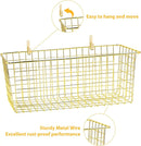 2 Sets Extra Large Hanging Wall Basket, Gold Metal Wire Baskets with Steel Hooks for Organizing, WallmountedFruit Vegetable Toy Snack Storage, Home Kitchen Bathroom Laundry Pantry Organizer by GreenHaven Gardens