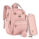Dikaslon Diaper Bag Backpack with Portable Changing Pad, Pacifier Case and Stroller Straps, Large Unisex Baby Bags for Boys Girls, Multipurpose Travel Back Pack Moms Dads, Pink by TinyTreasures Baby Boutique