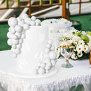 75 Pieces White Cake Balls Topper Decorations Foam Cupcake Topper Mini Balloon Cake Topper Picks for Cake Deco Birthday Party Wedding by TinyTreasures Baby Boutique