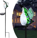 Afirst Decorative Solar Lights Outdoor Solar Hummingbird Stake Lights Hand Blown Glass Decorative Garden Pathway Light Outdoor Waterproof Glass Stakes Green by GreenHaven Gardens