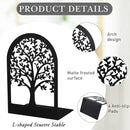 Faccito 5 Pairs Book Ends, Black Metal Bookends for Shelves Decorative, Non Skid Tree Stopper and Flower Shelf Holder for Heavy Books, Home Office School Supplies(Modern) by CozyNest Decor