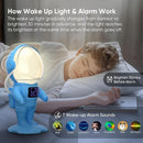 Astronaut Sunrise Alarm Clock for Kids, White Noise Sound Machine with 30 Soothing Sounds, 22 Dimmable Nightlights, Bluetooth Speaker, Dual Digital Alarm Clocks, Wake Up Light for Bedroom, Adults by TinyTreasures Baby Boutique