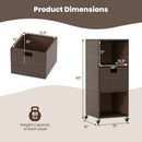 Tangkula Rattan Outdoor Storage Cabinet, Patiojoy Outdoor Wicker Cabinet with 3 Shelves, 1 Removable Drawer, 4 Wheels, Patio Storage Deck Box Cart for Backyard Poolside Porch (Mix Brown) by GreenHaven Gardens