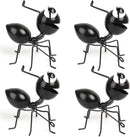 Metal Yard Art Garden Decorative Cute Ant Outdoor Wall Sculptures - Set of 4 Black by GreenHaven Gardens