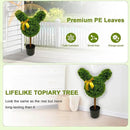 2 Pcs Artificial Bunny Shaped Topiary Trees, Artificial Green Boxwood Bunny Decorations with Gold Bow, Perfect for Indoor & Outdoor Front Porch, Easter& Garden Decor (Bunny Shaped Topiary Tree) by CozyNest Decor