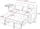 3-in-1 Convertible Sleeper Sofa Bed, Pullout Couch with 360° Swivel Side Table, Modern Chenille Fabric, Easy to Assemble, Folding Loveseat Sofa Bed for Living Room & Guest Room by CozyNest Decor