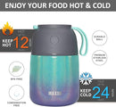 Insulated Thermo Soup Jar for Kids & Adults, 17 oz Stainless Steel Thermal Food Container with Spoon, Triple Layer Insulation (Rainbow) by TinyTreasures Baby Boutique