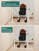 BABELIO 36-57" Extra Wide Baby/Dog Gate, Auto Close with Large Walk Thru Door,Safety for Pet, House, Stairs and Doorways, Pressure Mounted for Chlid, White by TinyTreasures Baby Boutique