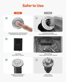 VEVOR Garbage Disposal Air Switch Kit, 3.5" Long Sink Top Air Switch for Food Waste Disposal, Brushed Silver Stainless Steel ON/OFF Air Push Button for Granite, Marble, and Quartz Countertops by CozyNest Decor