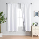 XWZO White Blackout Curtains with Tiebacks - Heat and Full Light Blocking Window Panels for Bedroom/Nursery, 63 Inches Long Rod Pocket Thermal Insulated Draperies, White, W38 x L63, Set of 2 by TinyTreasures Baby Boutique