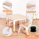 FUNLIO Kids Table and 4 Chairs Set, Height Adjustable Toddler Table and Chair Set for Ages 3-8, Easy to Wipe Arts & Crafts Table, for Classrooms/Daycares/Homes, CPC & CE Approved（5-Piece Set） by CozyNest Decor