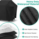 SunPatio Barbecue Grill Cover 65 Inch, Outdoor Heavy Duty Waterproof Charcoal Gas Grill Cover, Fade Resistant, All Weather Protection Compatible for Weber Charbroil Nexgrill and More, Black by GreenHaven Gardens