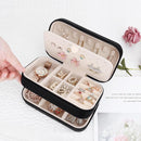 DesignSter Small Travel Jewelry Box with Double Zipper, 2 Layers PU Portable Jewelry Case for Women and Girls,Travel Jewelry Organizer for Rings, Earrings, Necklaces, Bracelets,Black by TinyTreasures Baby Boutique