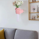 Pink Wall Sculpture,Wall Art Bedoroom,Hand Vase,Funky Flower Vase Decorations,Unique Wall Statue,Home Decor Art by CozyNest Decor