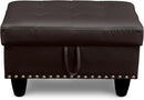Ottoman Rectangular Storage Ottoman Bench, Faux Leather Footrest, Coffee Table, Stool Footstool with Hinged Lid for Living Room, Bedroom, Entryway, Brown, 28.5"x19"x17.5" by CozyNest Decor