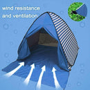 Pop Up Beach Tent Shade Sun Shelter UPF 50+ Canopy Cabana 2-3 Person for Adults Baby Kids Outdoor Activities Camping Fishing Hiking Picnic Touring(Dark Blue Stripes) by TinyTreasures Baby Boutique
