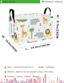 LANGYASHAN Rectangular Storage Bin Collapse Canvas Fabric Cartoon Storage Basket with Handles for Organizing Home Kitchen Boys and Girls Toys Office Closet Shelf Baskets (Rec animal) by TinyTreasures Baby Boutique