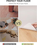 Soft Large Plastic Floor Mat for Living Room, 6'×9' Beige Waterproof Vinyl Area Rug for Baby Spills, Non-Slip Durable Multi-Pupose Floor Cover Protector for High Traffic Areas by TinyTreasures Baby Boutique