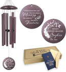 ASTARIN 36" Large Deep Tone Personalized Sympathy Wind Chimes, Memorial Wind Chime for Loss of Mother Father Loved One, Angel's Feather Bereavement Gifts Decor Outdoor Patio Garden(Produced in USA) by CozyNest Decor