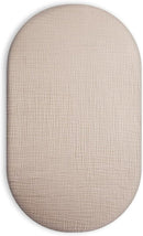 Bassinet Sheet for Baby Boy and Girl, Fitted Sheets for Rectangle, Oval, Hourglass Bassinet Mattress, Muslin Moses Basket Sheets with Neutral Style (Beige) by TinyTreasures Baby Boutique
