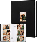 Photo Album 4x6 450 Photos with Writing Space,4 x 6 Photo Book Linen Cover with Front Window, 4x6 Picture Album, 450 Photos Photo Album Book for Wedding Kids Travel Family Baby Pictures (Black) by TinyTreasures Baby Boutique