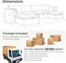 CHITA Oversized Modular Sectional Fabric Sofa Set, Extra Large U Shaped Couch with Reversible Chaise, 146 inch Width, 6 Seat Modular Sofa with Storage Ottamans, Grey by CozyNest Decor