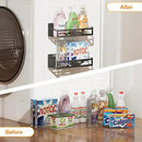 Magnetic Spice Rack for Refrigerator, 2-Pack Metal Spice Organizer for Kitchen Storage Organization, Magnetic Shelf for Fridge Space Saving Seasoning Organizer, Black by CozyNest Decor
