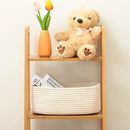 Small Storage Baskets for Organizing | Closet Organizer Bins | Shelf Toy Basket | Woven Rope Baskets | Cube Decorative Box | Shallow Basket | 11.5x7.5x4.7” | 4 Packs Off White by CozyNest Decor