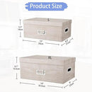Briful Set of 2 Rustic Wood Grain Storage Boxes with Lids – Stackable Rectangular Organizer Bins, 14'' + 13'' Set Decorative Storage Containers for Bedroom, Living Room, Gifts by CozyNest Decor