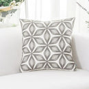 HWY 50 Grey Gray Decorative Throw Pillow Covers 18x18 Inch (1 Piece), Embroidered Cotton Farmhouse Cushion Cover Pillow Case for Sofa Couch Living Room Bed, Fashion Geometric by CozyNest Decor