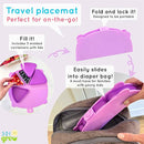 Silicone On-The-Go Snack Mat – Foldable Reusable Placemat with 3 Compartments and Lids – Travel-Friendly Baby and Toddler Snack Plate – Dishwasher Safe (Plum) by TinyTreasures Baby Boutique