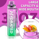 Water Bottle, 32 oz Motivational Water Bottles with Time Marker-Tritan & BPA Free, Sports Water Bottle with Time to Drink & Strap, Wide Mouth, Leakproof -Gift for Christmas Gym Fitness & Outdoor by CozyNest Decor