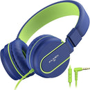 AILIHEN Kids Headphones, I35 On-Ear Headphones for School, Safe Volume 93dB, HD Mic Stereo Headphone for Kid Girls Boys, Foldable 3.5mm Wired for Chromebook, Laptop, Computer, Tablet (Blue Green) by TinyTreasures Baby Boutique