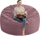 4FT Bean Bag Chair, Large Bean Bag Chairs with Memory Foam Filled, Fluffy Beanbag Sofa with Dutch Velvet Cover, Round BeanBag Chairs for Living Room, Playroom - Dusty Pink by TinyTreasures Baby Boutique