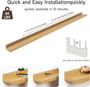 Fun Memories Picture Ledge Shelf, 48 Inch Floating Shelves Set of 2, Large Nursery Book Shelves for Toys Storage, Kids Bookshelf Wall Mounted for Wall Decor Books Photo Frames, Oak by TinyTreasures Baby Boutique