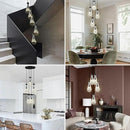 Bronze 5 Light Raindrop Chandeliers, Black Cluster Pendant Light Teardrop Dining Room Light Fixture Pendant Lights Kitchen Island, Hanging Ceiling Pendant Lighting for Entryway Living Room by CozyNest Decor